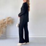 ✨New Arrival✨Women's Cozy Ribbed Knit Two-Piece Set with Slit-Leg Pants💕 - Image 4