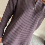 ✨New Arrival✨Women's Cozy Ribbed Knit Two-Piece Set with Slit-Leg Pants💕 - Image 8